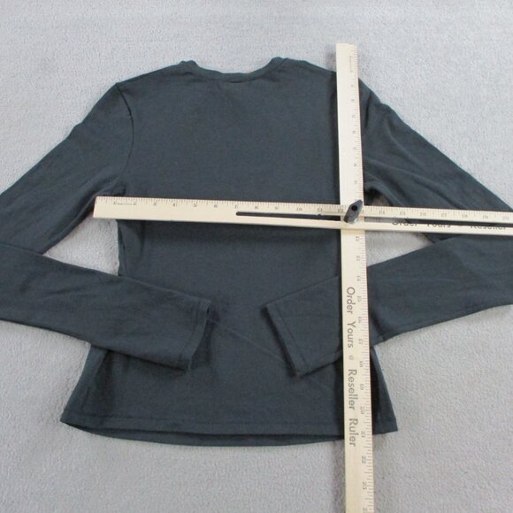 SKIMS Cotton Jersey Long Sleeve T Shirt Womens Small Soot Black Crewneck NEW - Picture 6 of 9